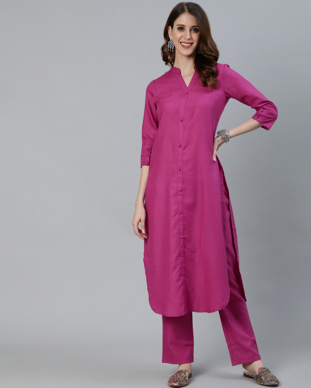 Buy Women's Purple Relaxed Fit Kurta Online at Bewakoof