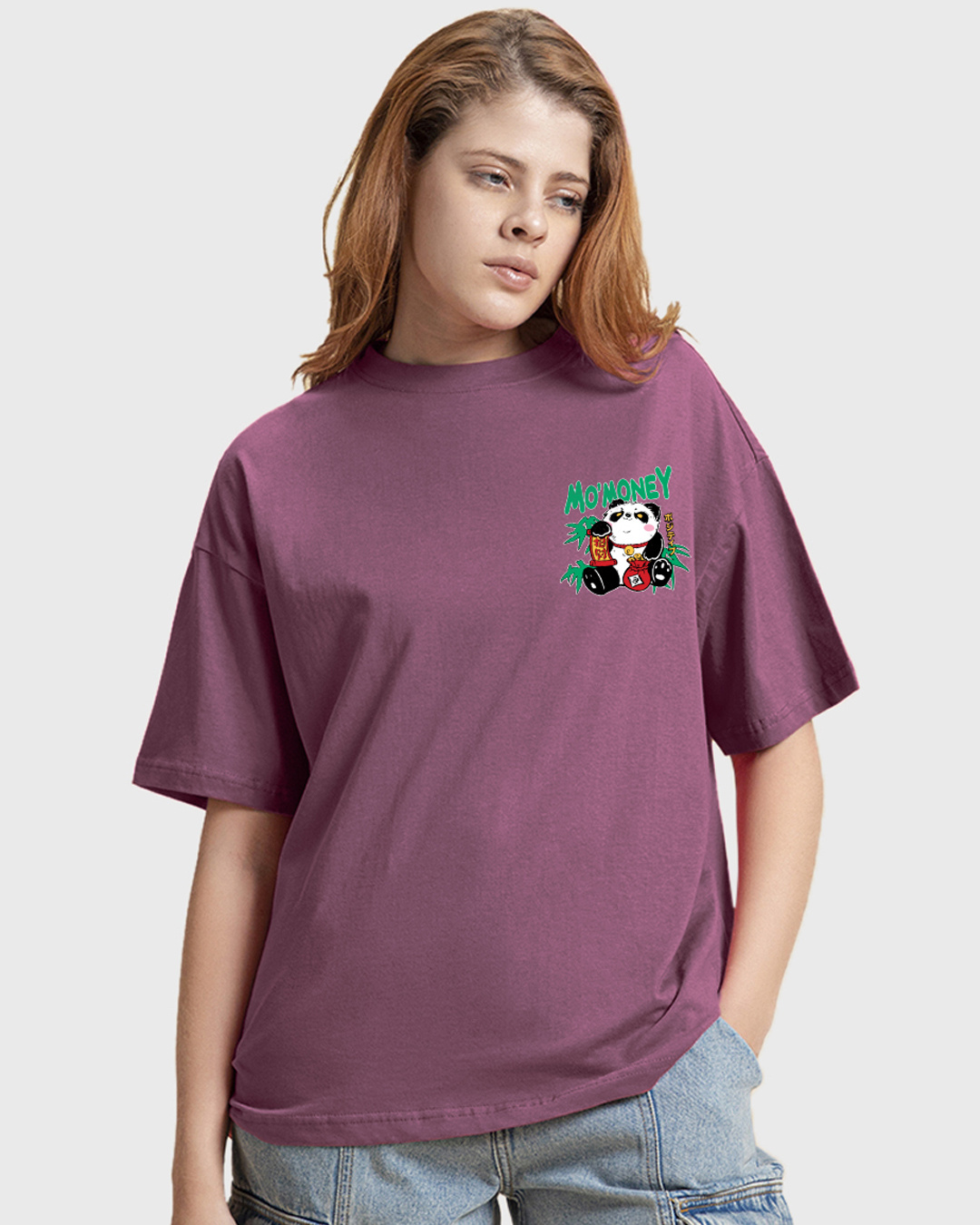 Shop Women's Purple Rich Flavours Graphic Printed Oversized T-shirt-Back
