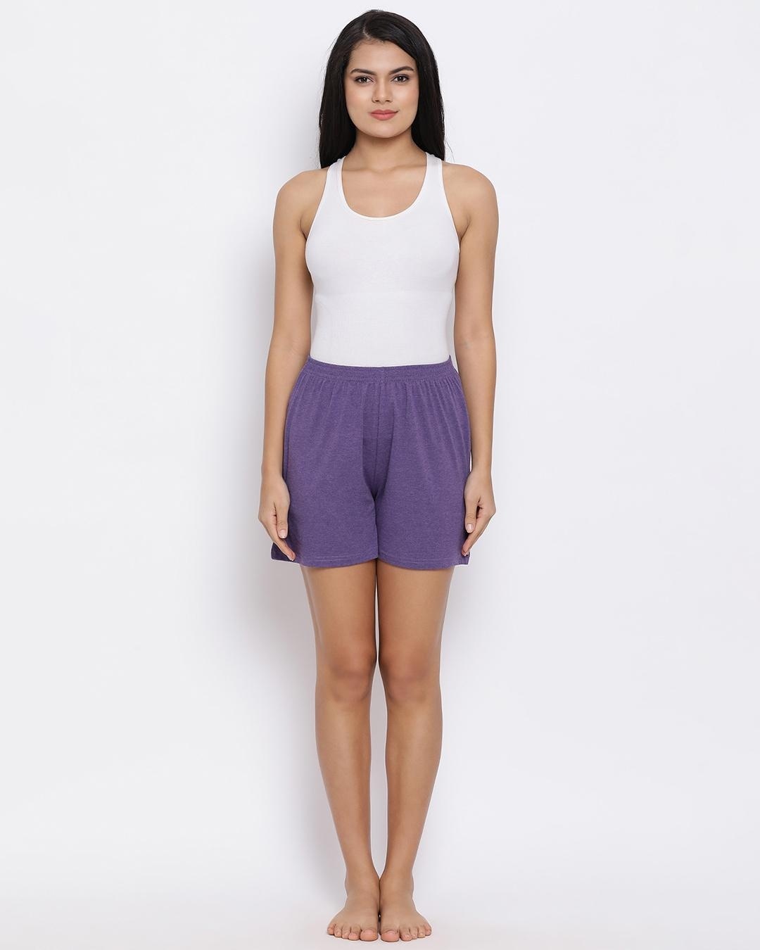 Buy Women's Purple Shorts for Women Purple Online at Bewakoof