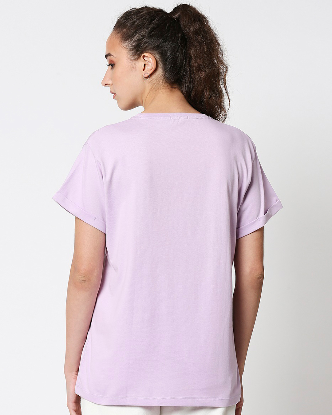 Shop Women's Purple Skater Panda Graphic Printed Boyfriend T-shirt-Back