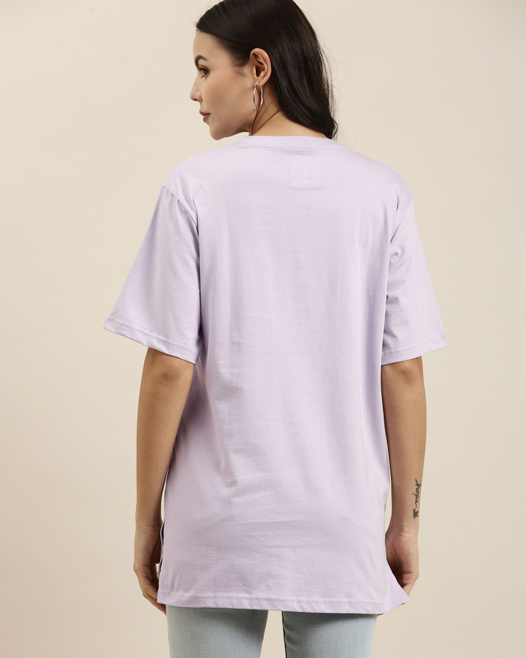 Shop Women's Purple Skating Graphic Printed Oversized T-shirt-Back