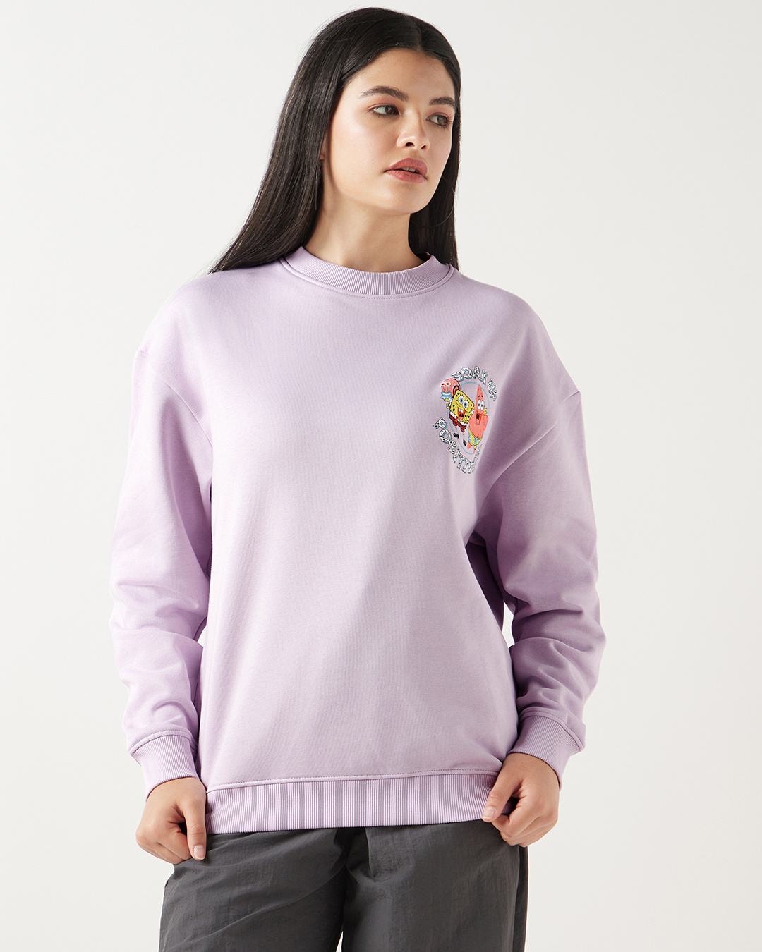 Shop Women's Purple Soak Up Positivity Graphic Printed Oversized Sweatshirt-Back