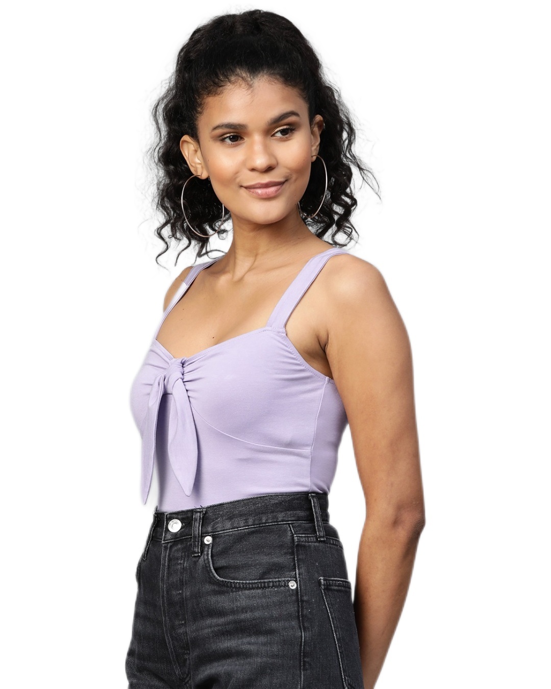 Shop Women's Purple Sweetheart Neck Top-Back