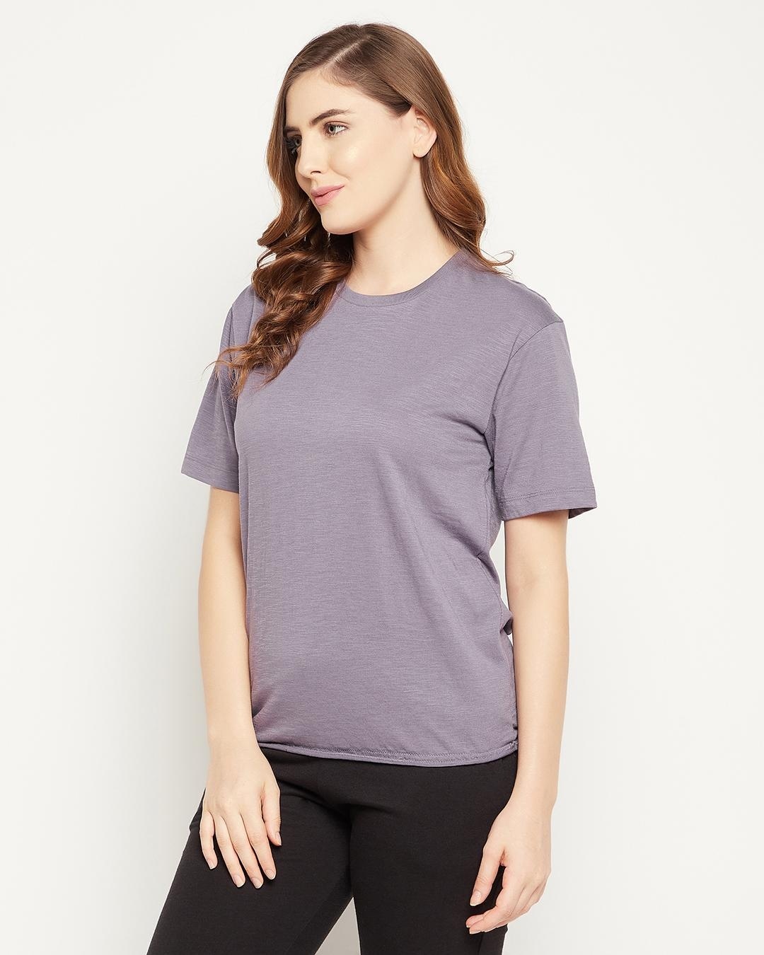 Shop Women's Purple T-shirt-Back