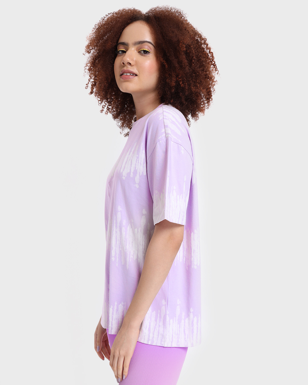 Shop Women's Purple Tie & Dye Oversized T-shirt-Back