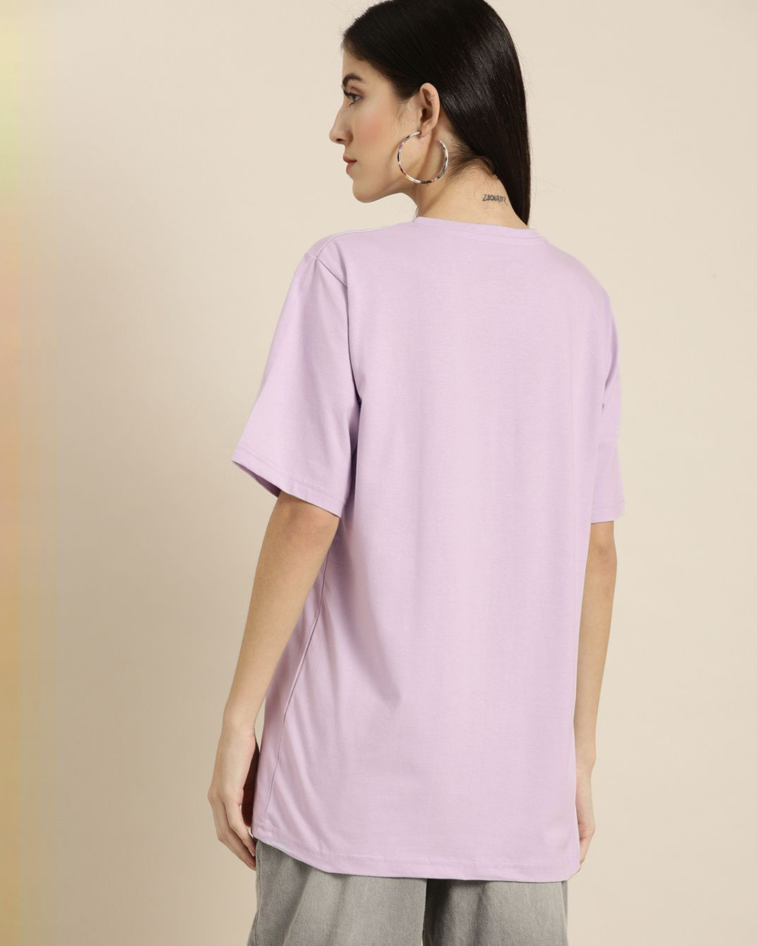 Shop Women's Purple Typography T-shirt-Back