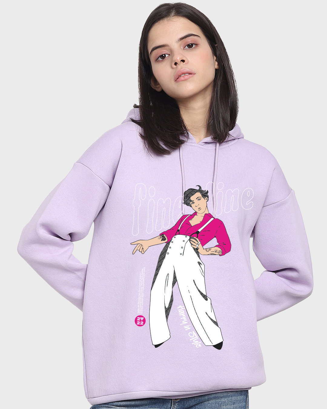 Shop Women's Purple Watermelon Sugar Graphic Printed Oversized Hoodies-Back