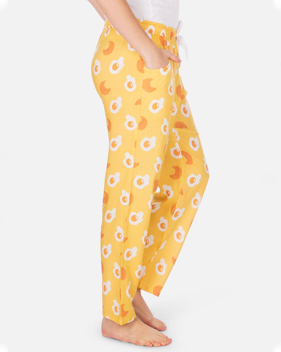 Shop Women's Pyjamas Eggs & Croissants Yellow-Back