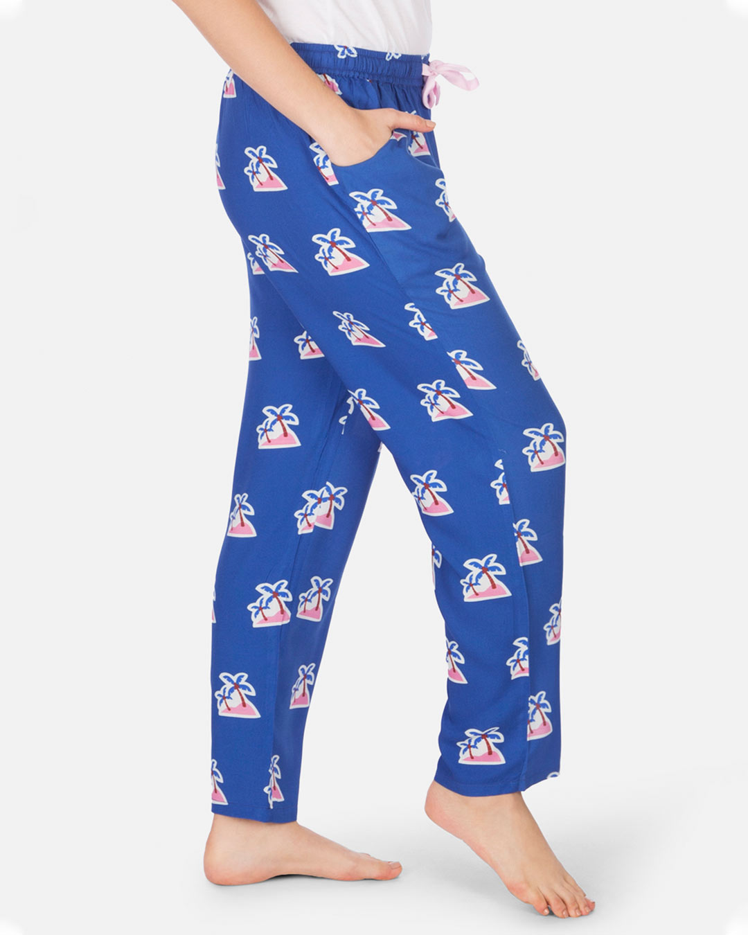Shop Women's Pyjamas Palm Tree Navy-Back