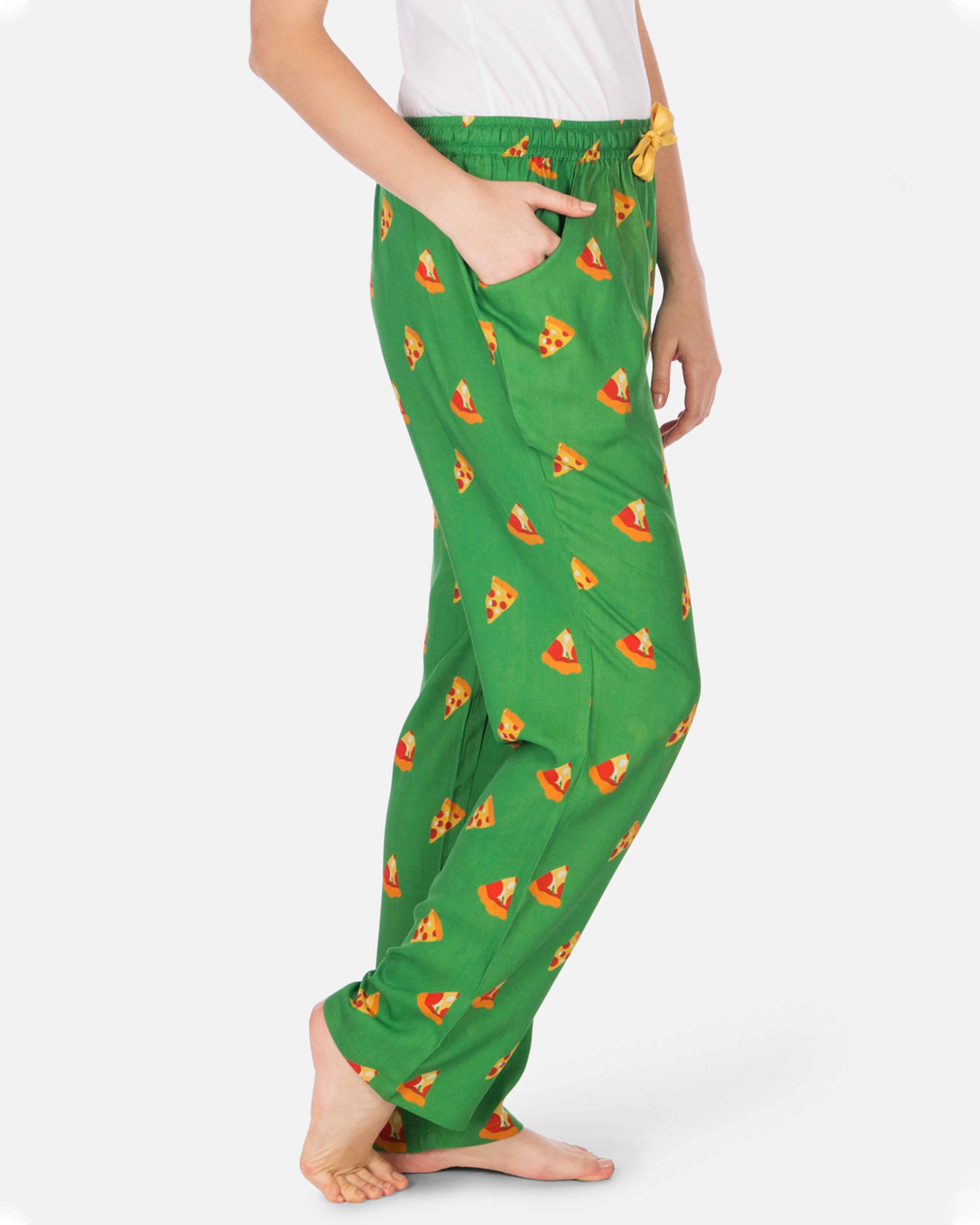Shop Women's Pyjamas Pizza Green-Back