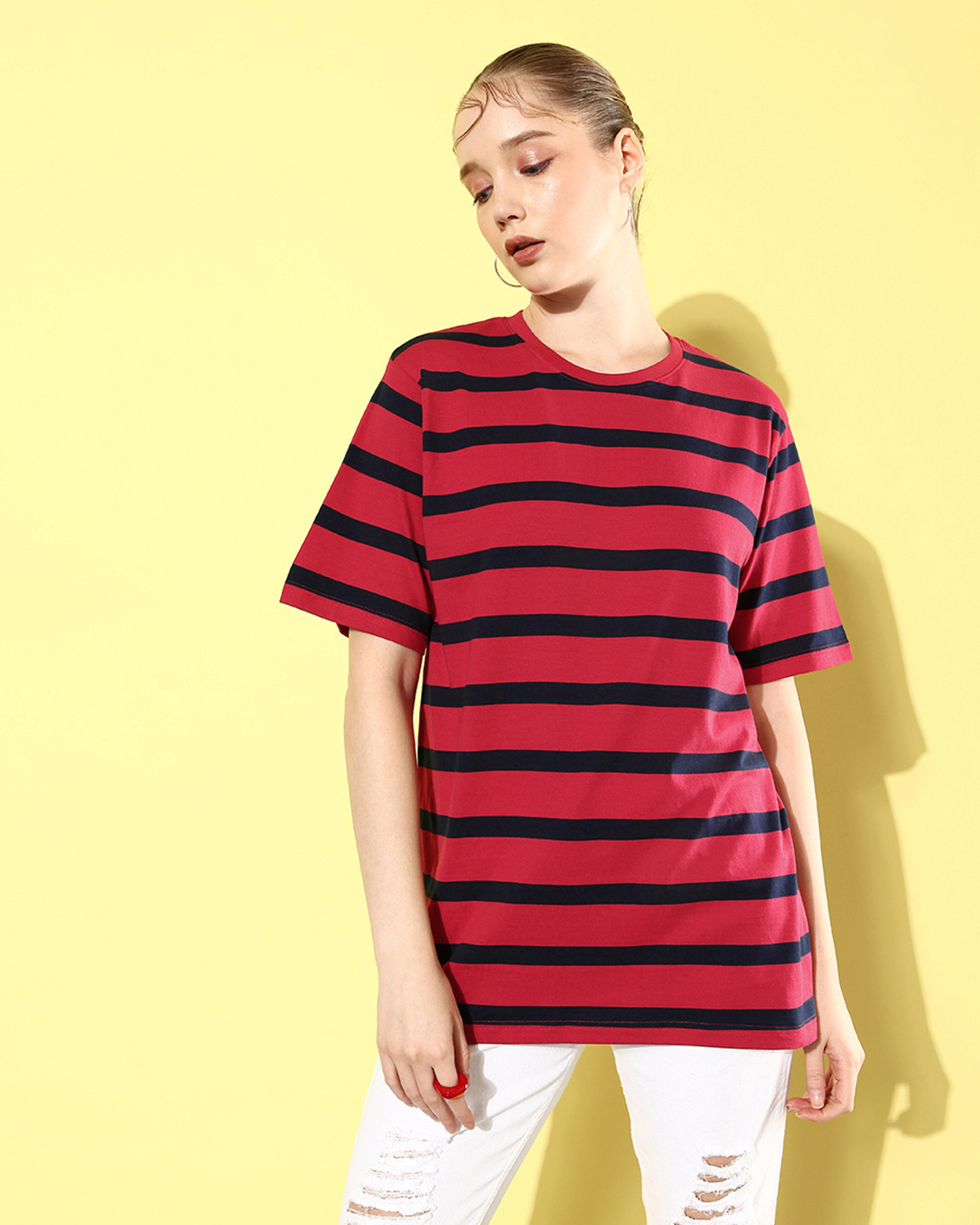 Red Stripe Oversized Shirt
