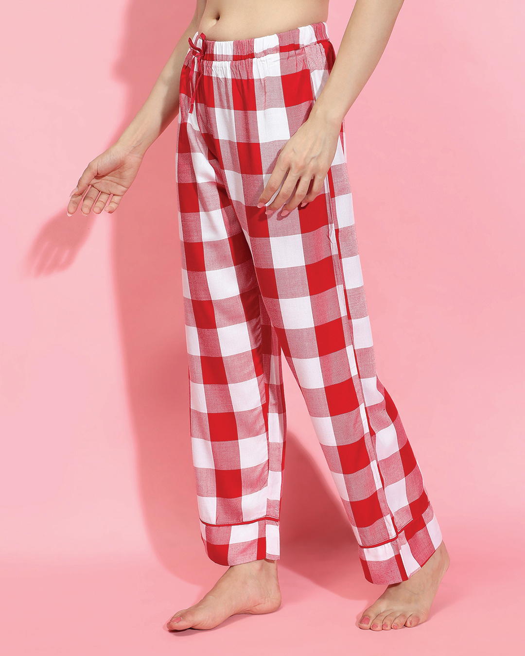 Shop Women's Red Checked Pajamas-Back