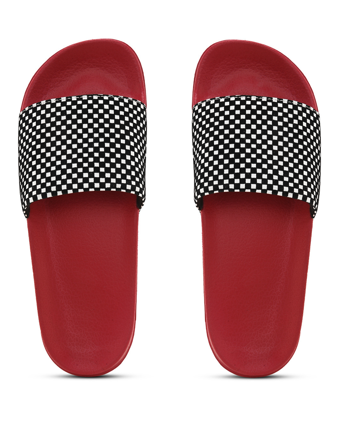 Shop Women's Red Checked Sliders-Back