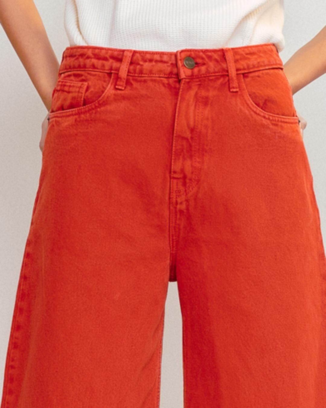 Buy Women's Red Flared Jeans Online at Bewakoof