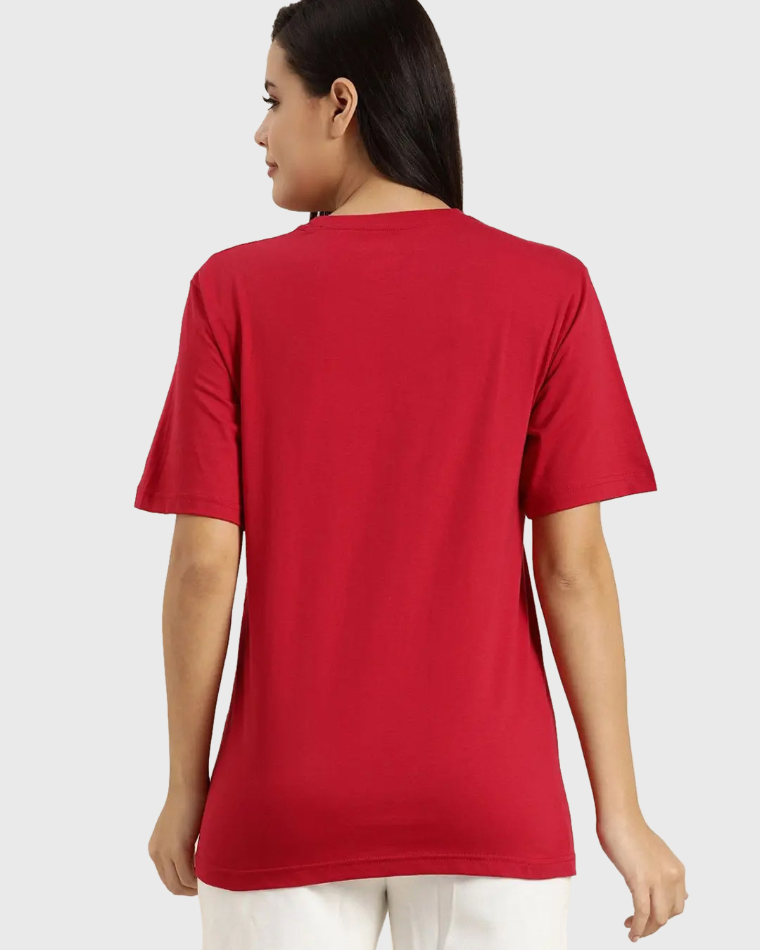 Shop Women's Red Fly High Graphic Printed Oversized T-shirt-Back