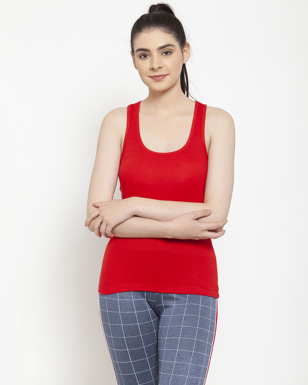 Shop Pack of 2 Women's Red & Grey Tank Tops-Back