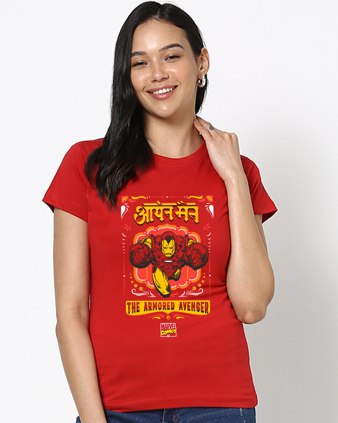 Shop Women's Red Iron Man Epic Graphic Printed T-shirt-Back