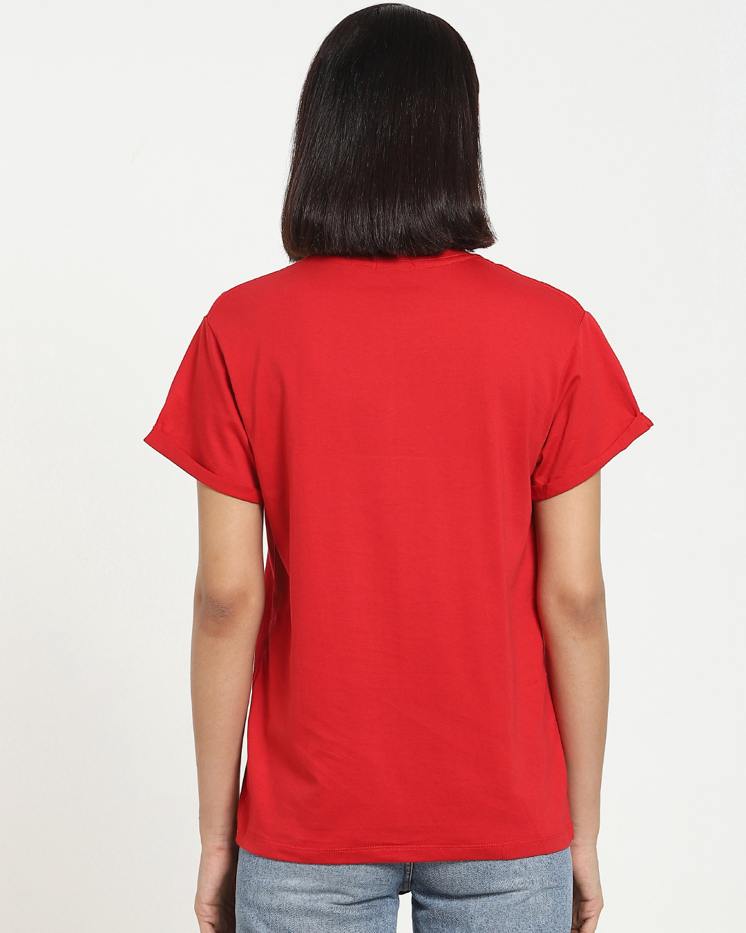 Shop Women's Red Moon Child Graphic Printed Boyfriend T-shirt-Back