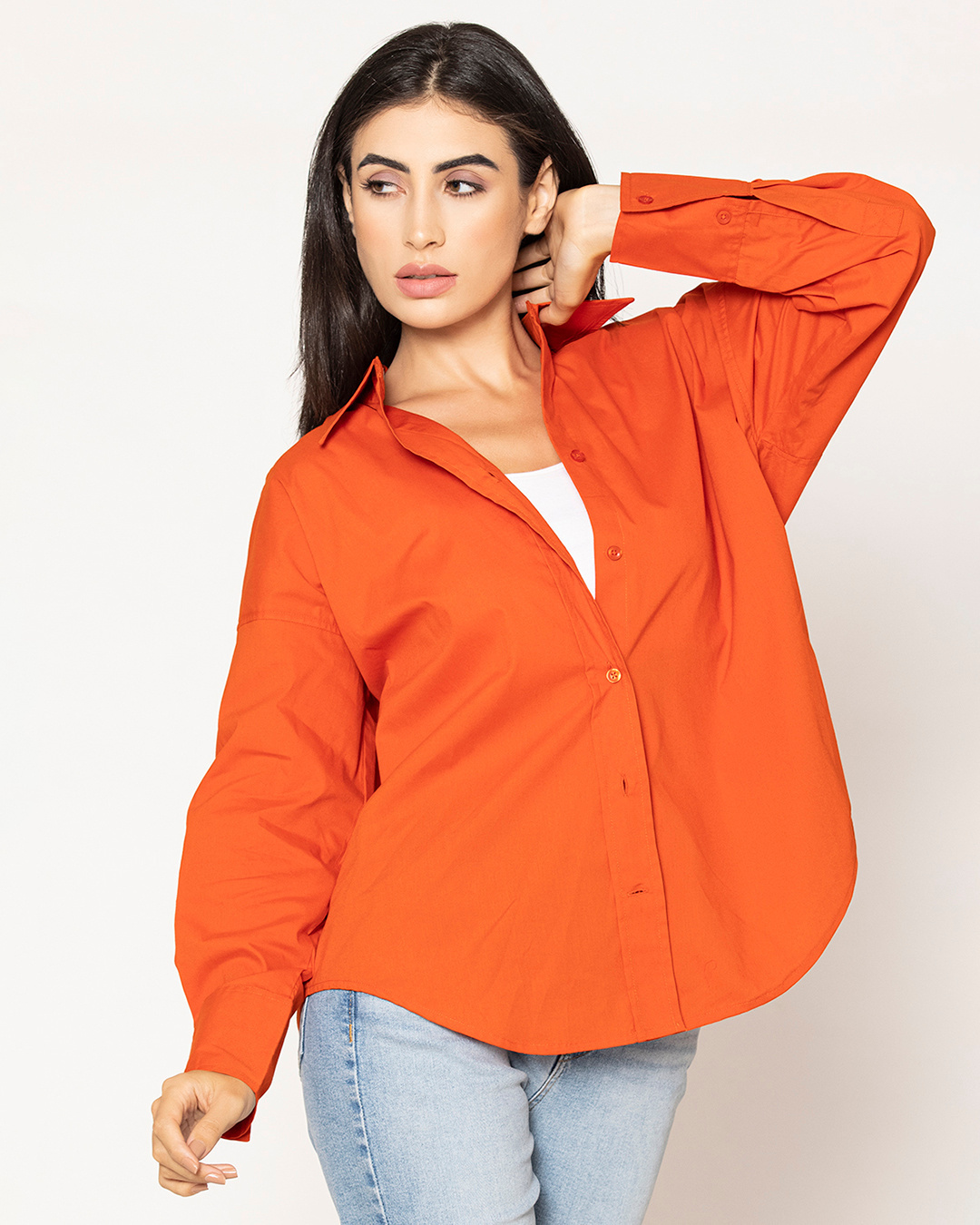 Shop Women's Red Oversized Shirt-Back