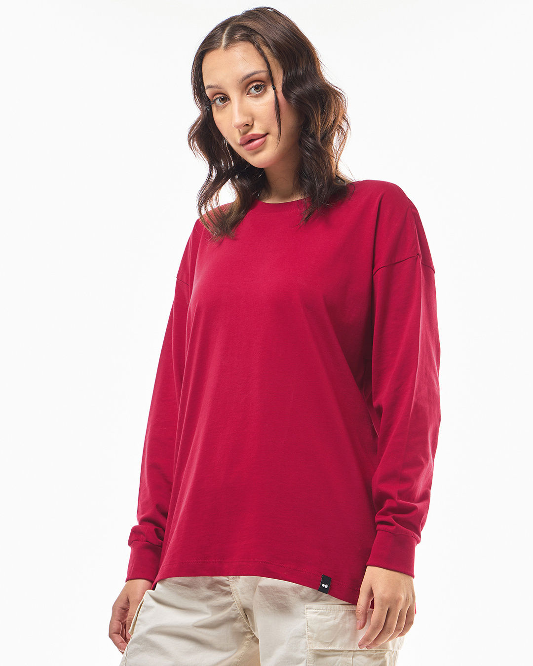 Shop Women's Red Oversized T-shirt-Back