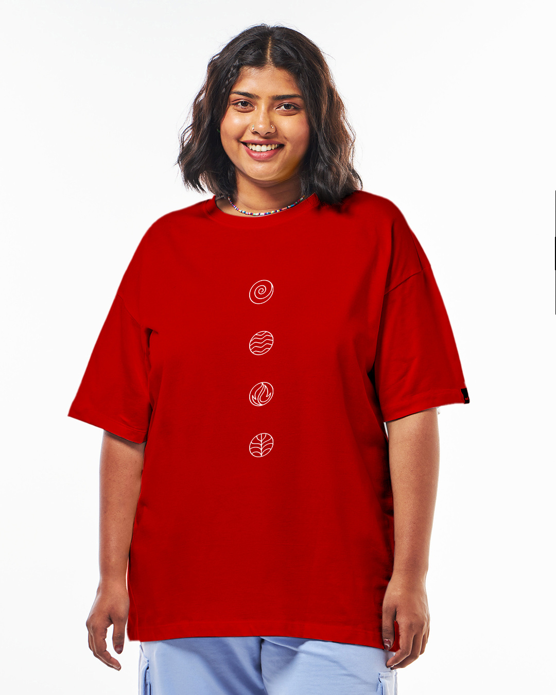 Shop Women's Red Peace Seeker Graphic Printed Oversized Plus Size T-shirt-Back