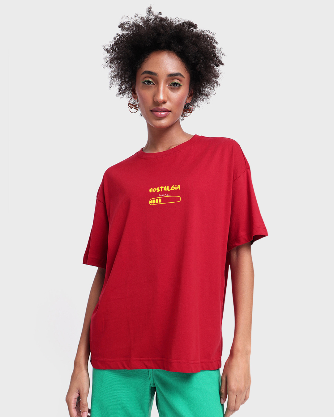 Shop Women's Red Raja-Mantri-Chor-Sipahi Graphic Printed Oversized T-shirt-Back