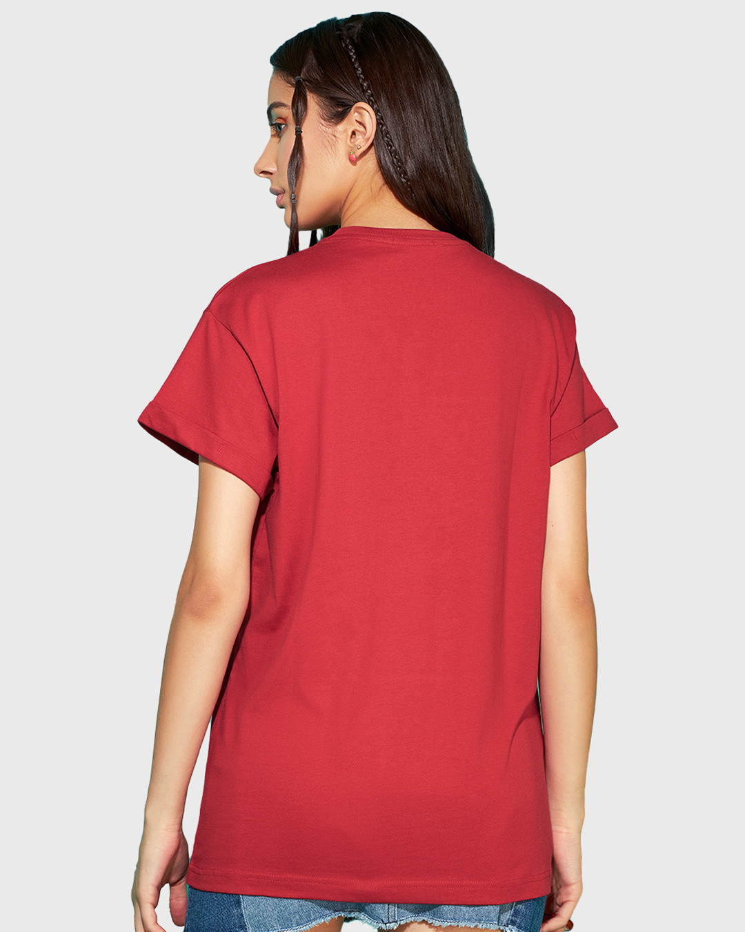 Shop Women's Red Selective Participation Graphic Printed Boyfriend T-shirt-Back