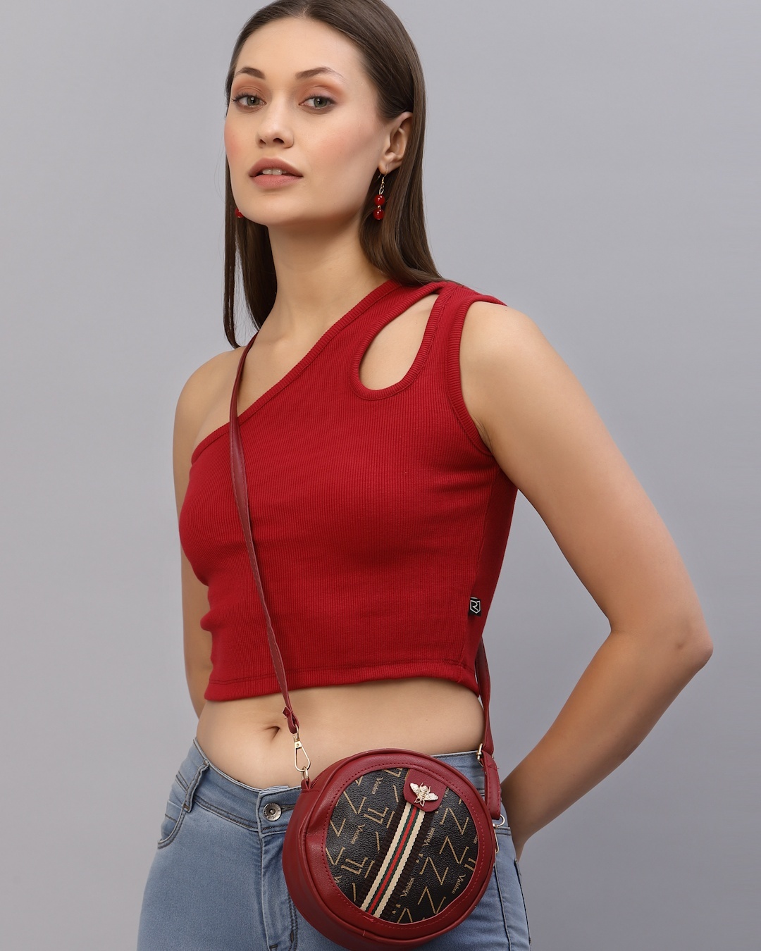 Shop Women's Red Slim Fit Short Top-Back