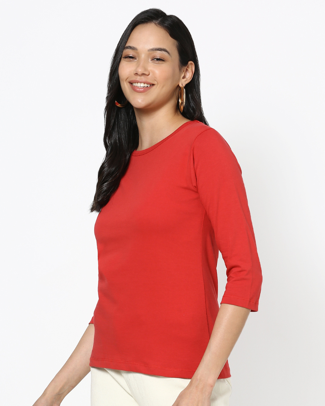 Shop Women's Red Slim Fit T-shirt-Back