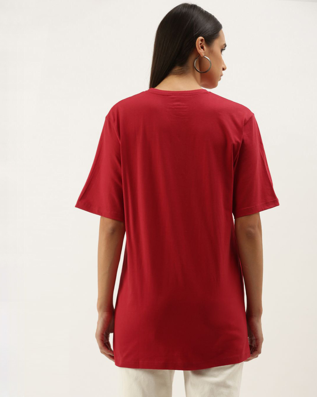 Shop Women's Red Typography T-shirt-Back