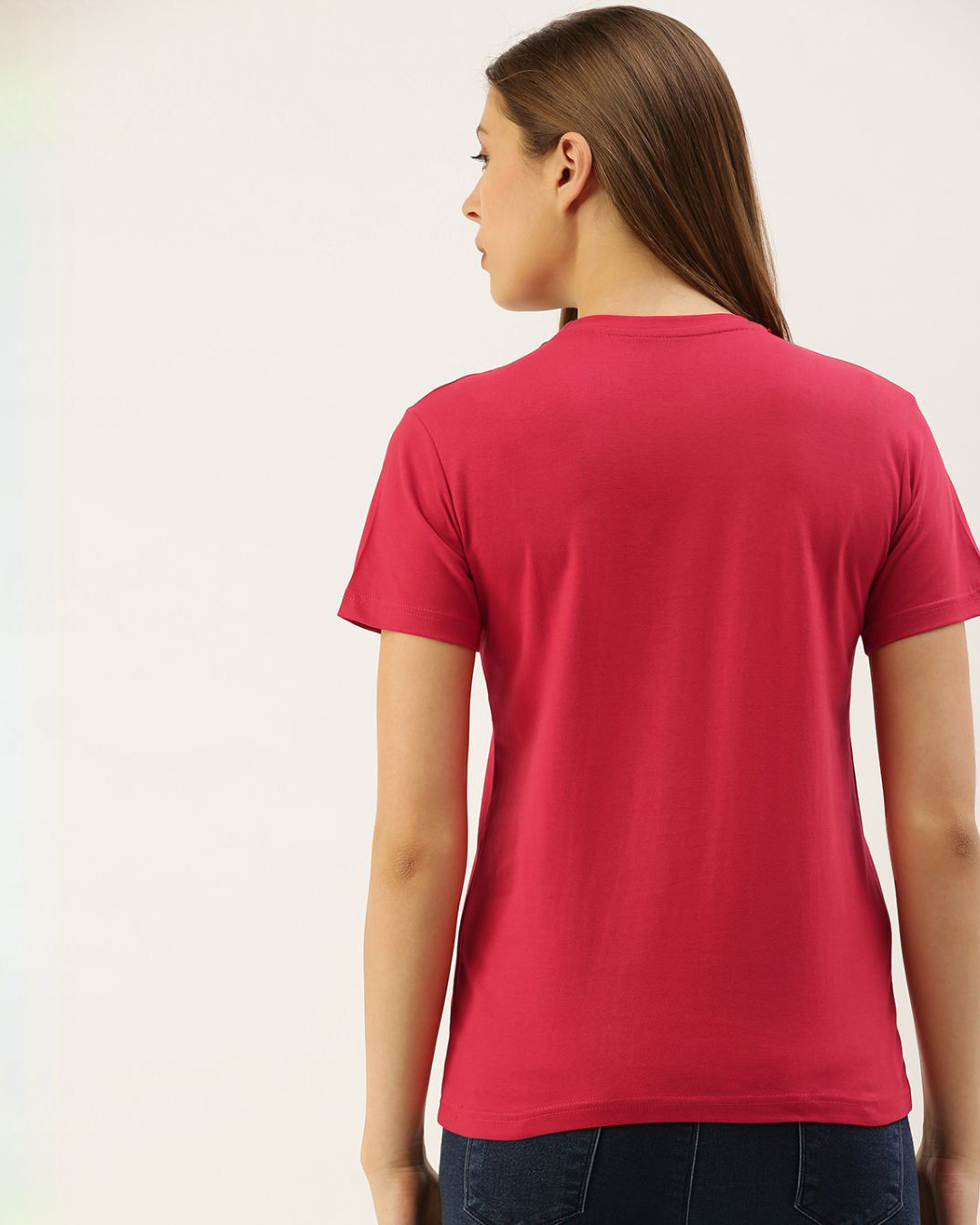 Shop Women's Red Typography T-shirt-Back