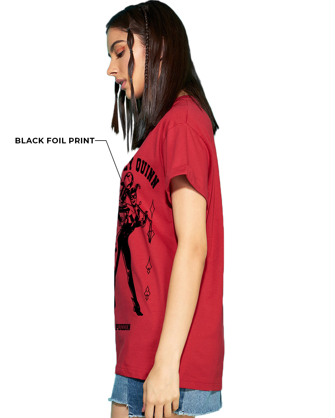 Shop Women's Red Unpredictable Graphic Printed Boyfriend T-shirt-Back