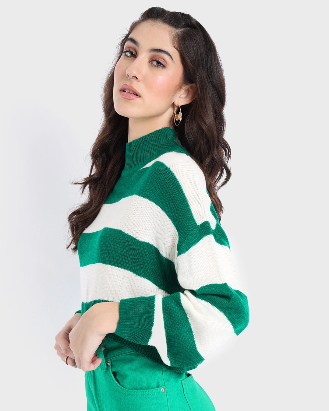 Shop Women's Rolling Hills Striped Oversized Crop Sweater-Back