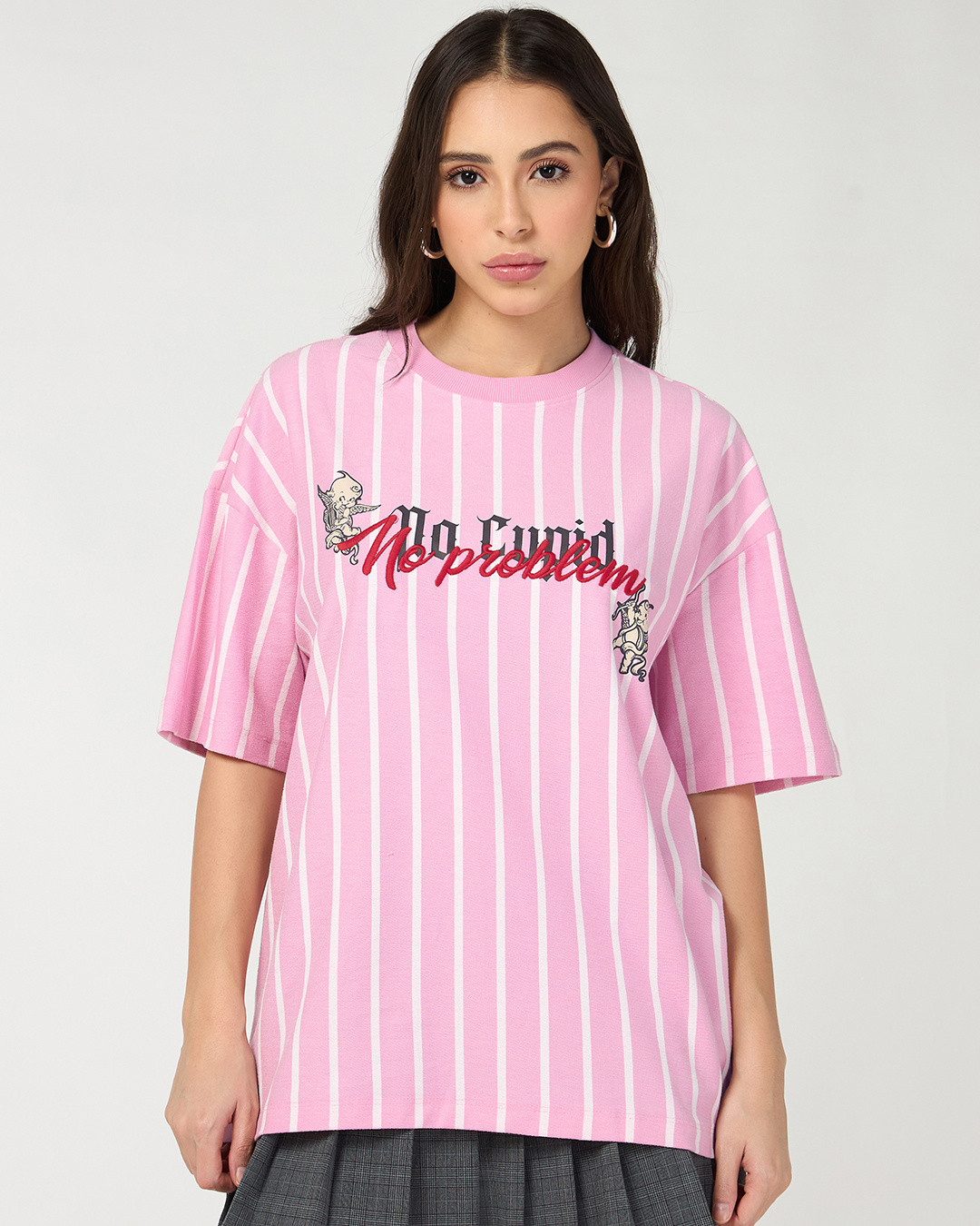 Shop Women's Romance Rose Graphic Printed Oversized T-shirt-Back