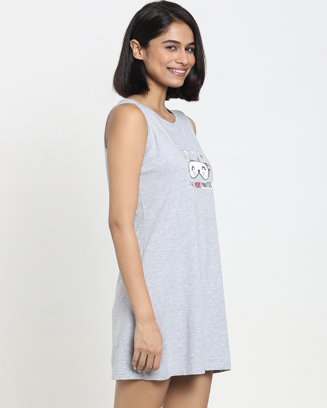 Shop Women's Grey Lounge T-shirt Dress-Back