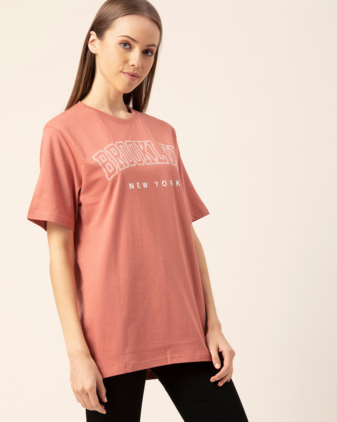 Printed T-shirt - Light pink/Brooklyn - Ladies