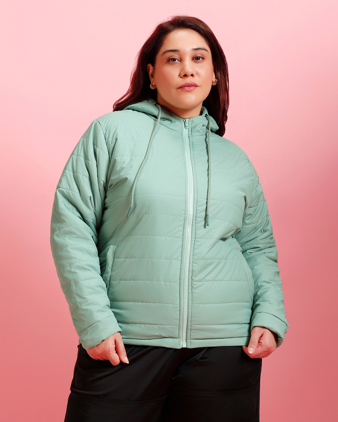 Shop Women's Sage Plus Size Relaxed Fit Puffer Jacket-Back