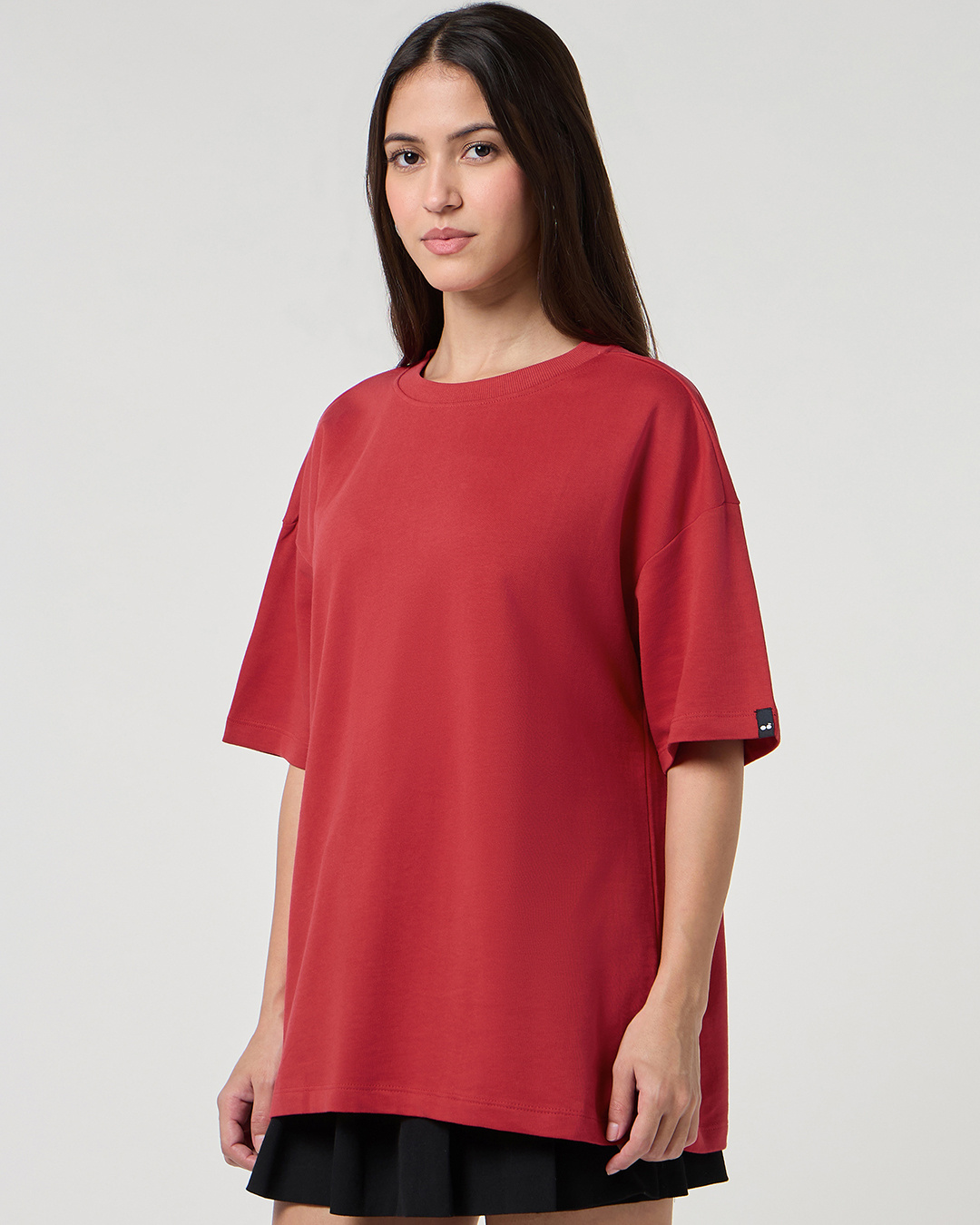 Shop Women's Salsa Red Oversized T-shirt-Back