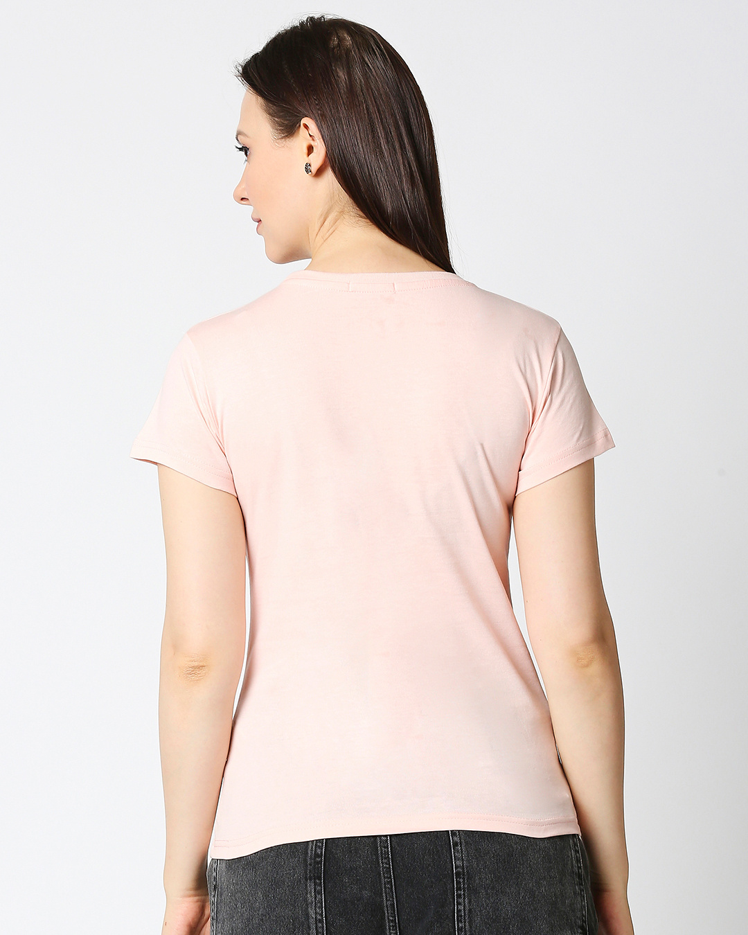 Shop Women's Seashell Pink Yoga Se Hoga Slim Fit T-shirt-Back