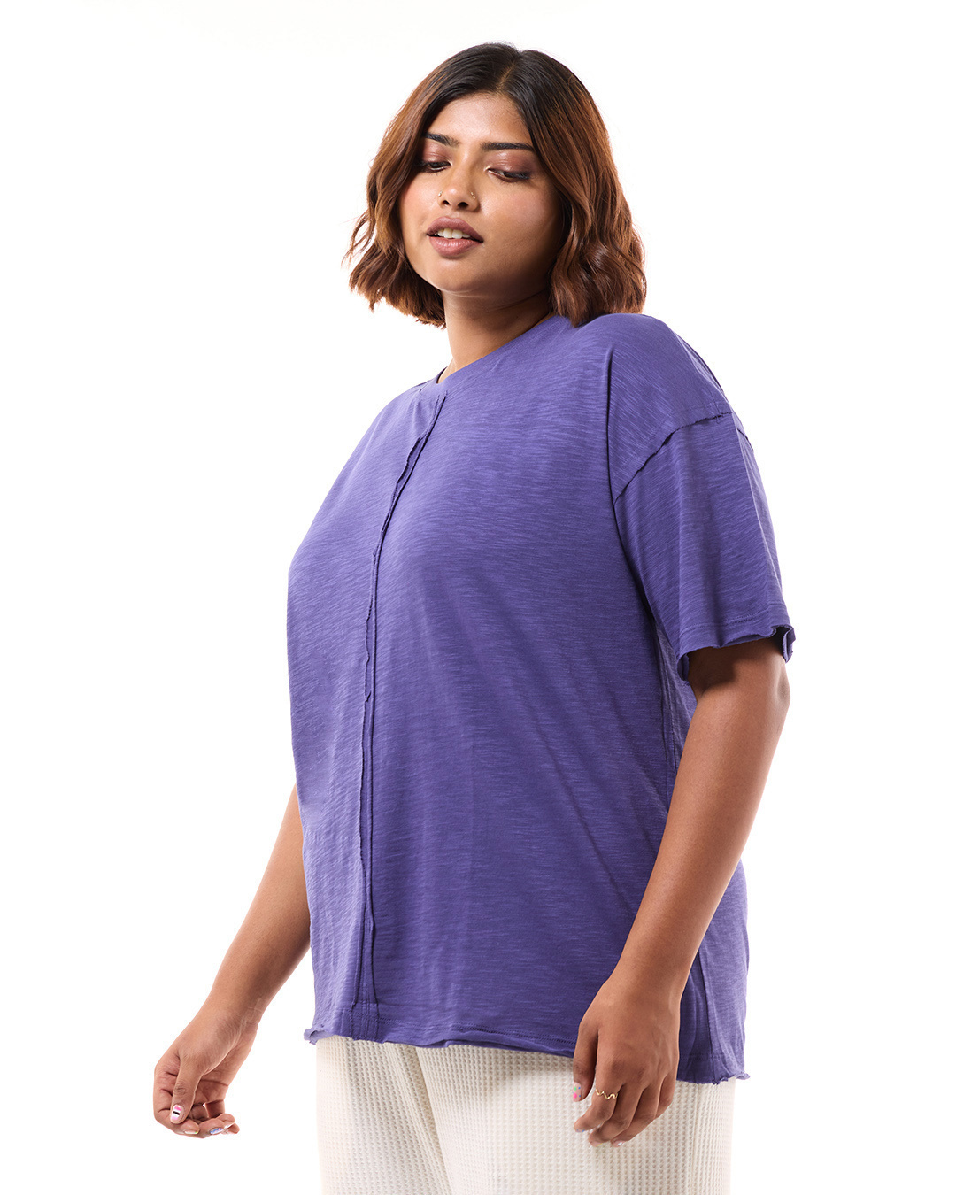 Shop Women's Skipper Blue Oversized Plus Size T-shirt-Back