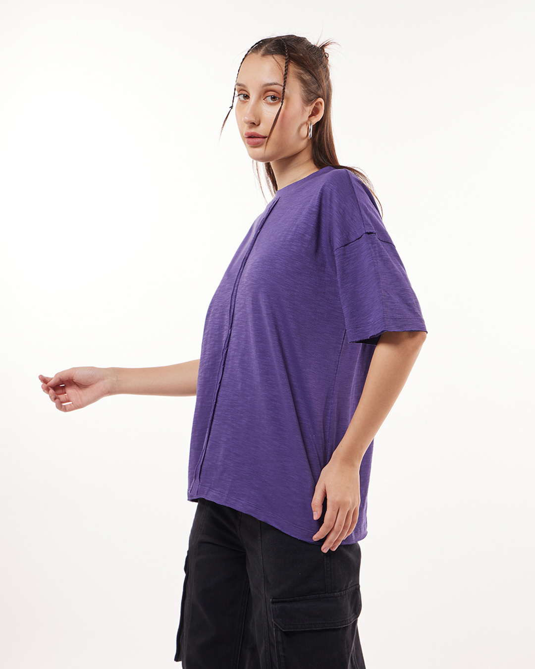 Shop Women's Skipper Blue Oversized T-shirt-Back