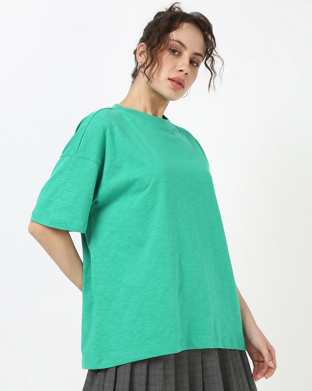 Shop Women's Slushy Green Oversized T-shirt-Back