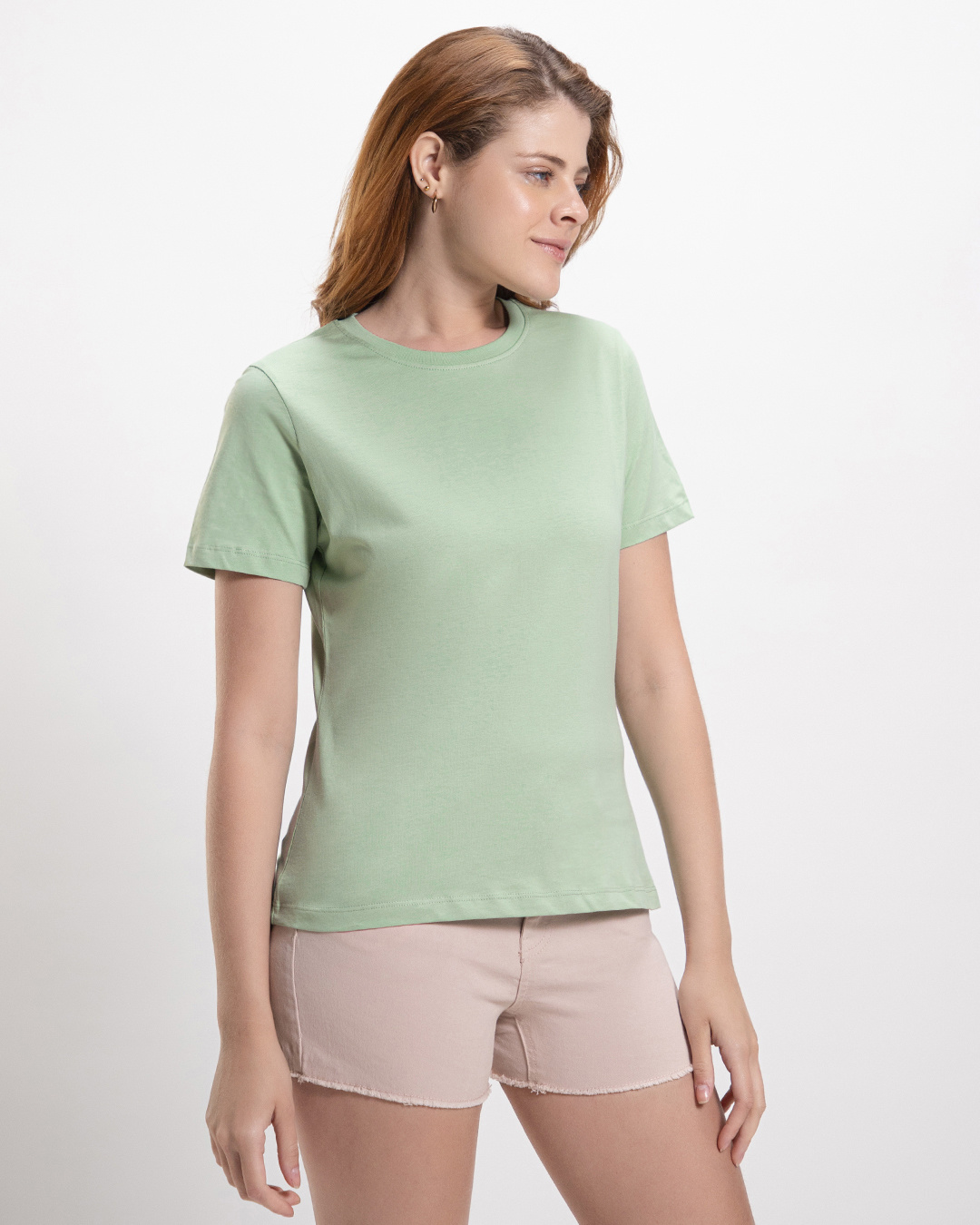 Women's Green Cotton Printed T-Shirt