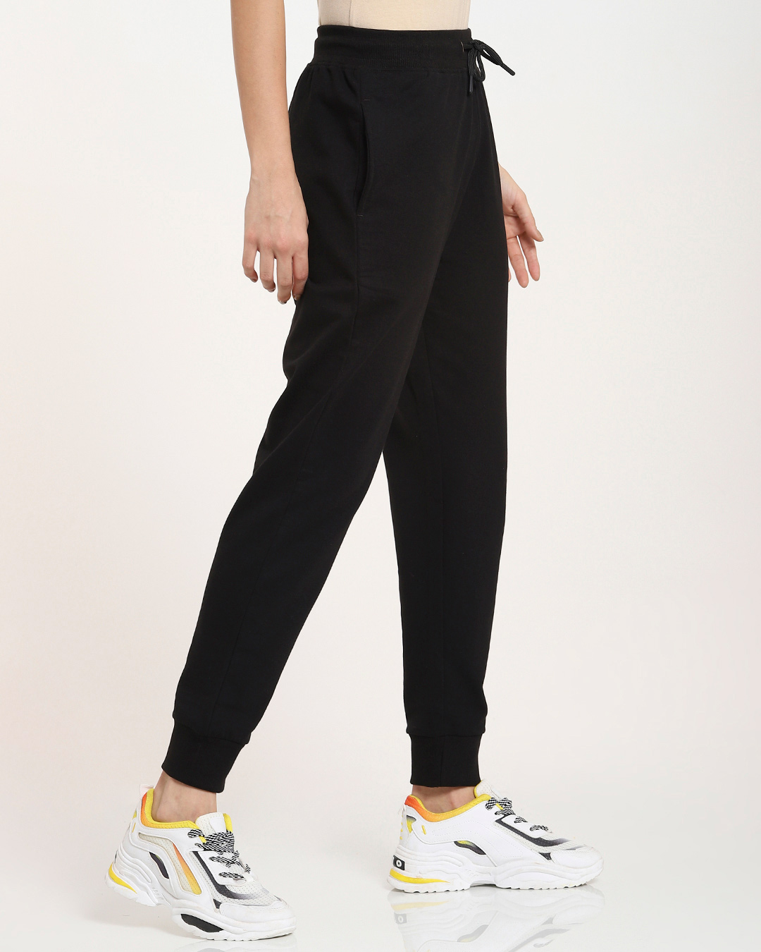 Shop Women's Black Joggers-Back