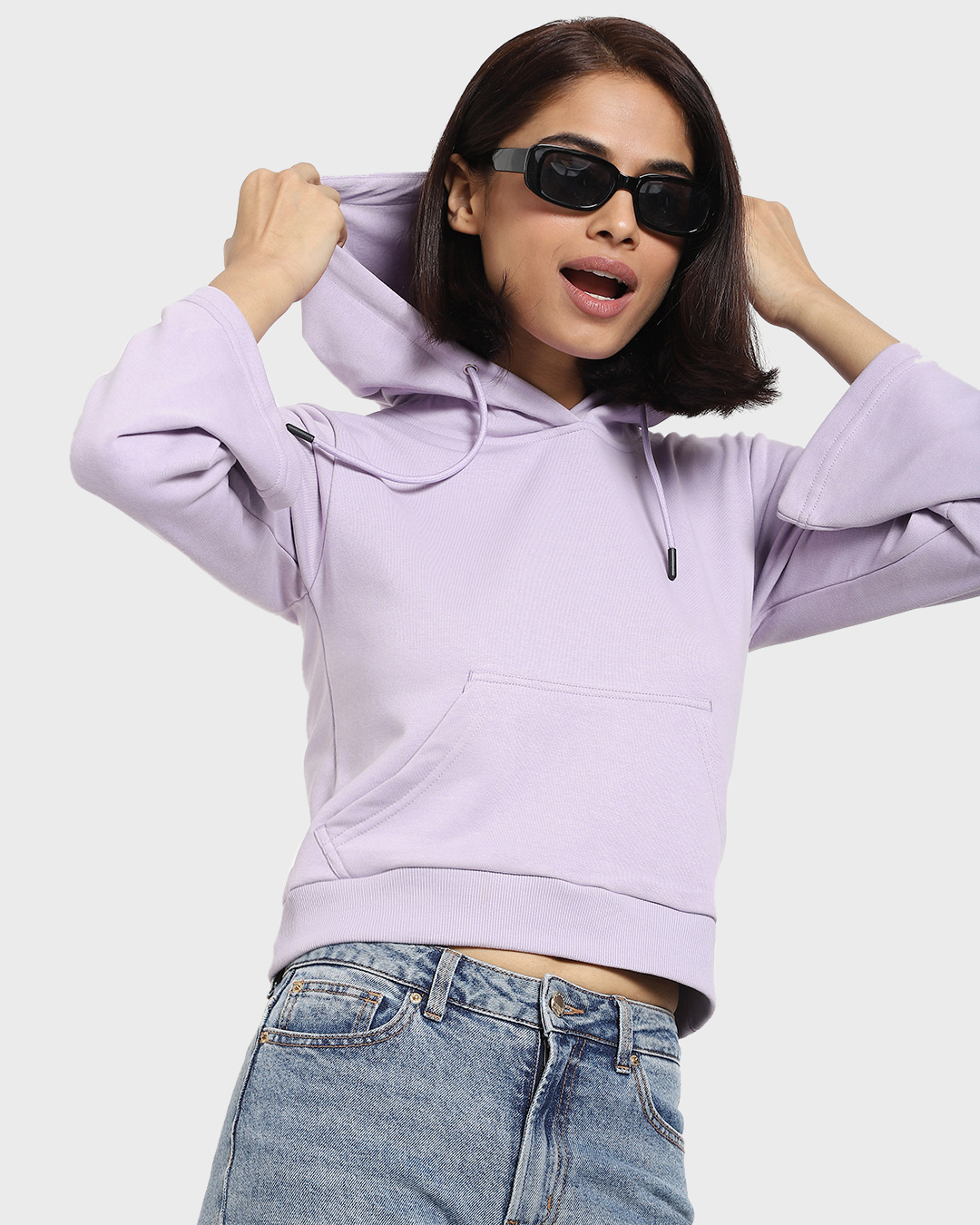 Buy Women's Purple Flare Sleeves Hoodie Online at Bewakoof