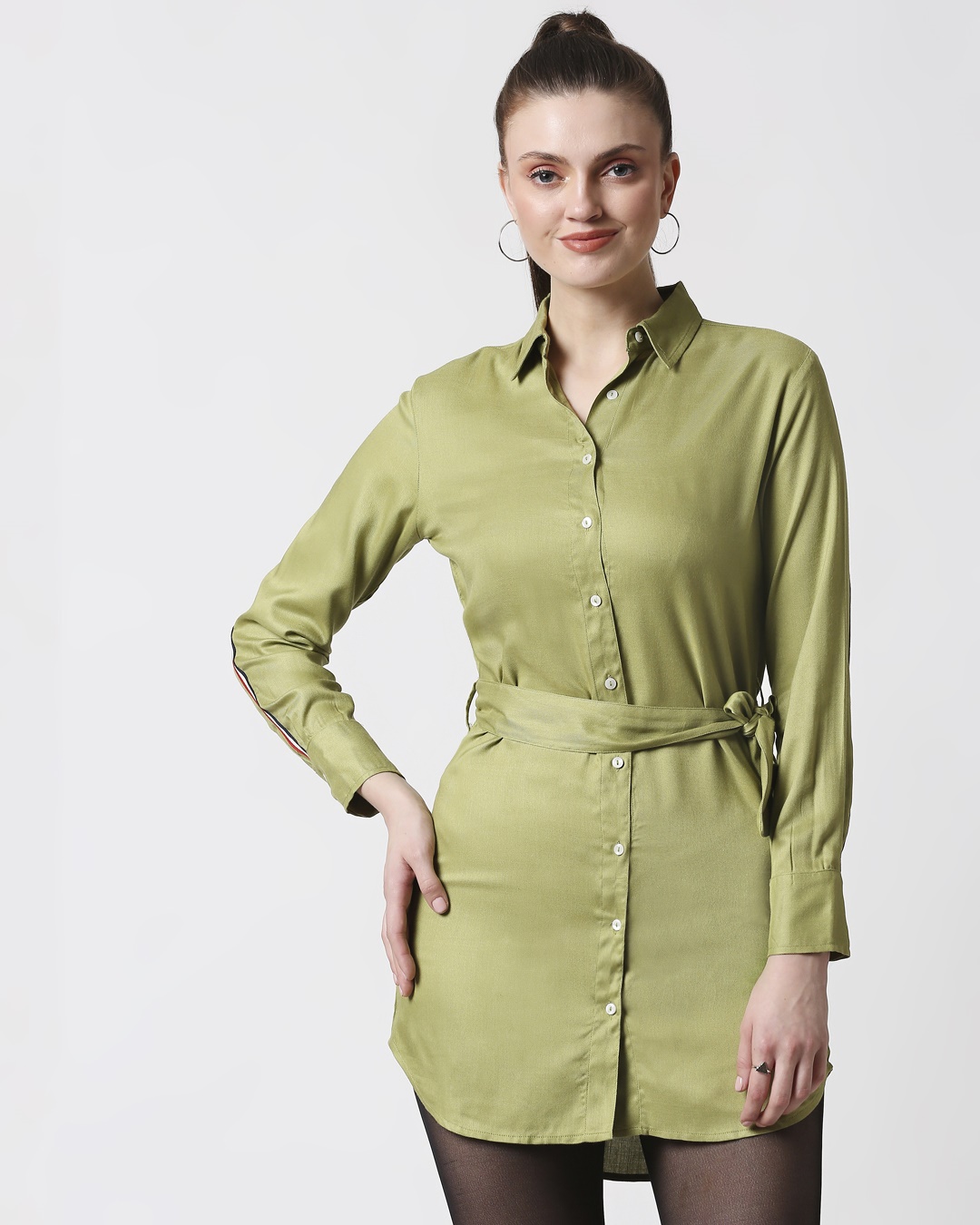 Shop Women's Green Tape Tunic Dress-Back