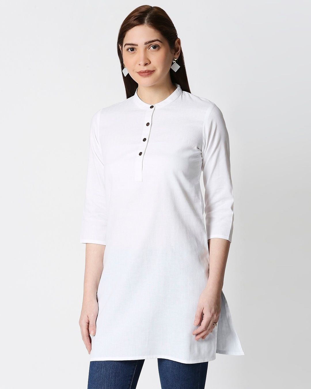 Buy Women's Solid White Short Kurta for Women white Online at Bewakoof
