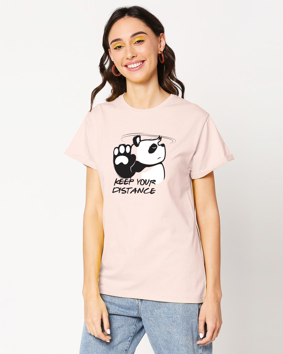 Shop Women's Stay Away Panda Boyfriend T-Shirt-Back