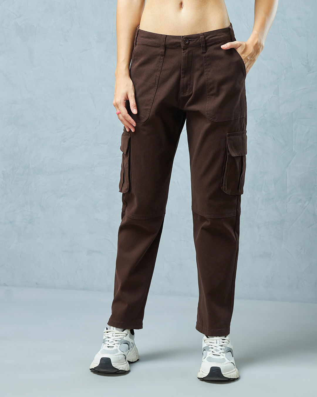 Shop Women's Brown Cargo Pants-Back