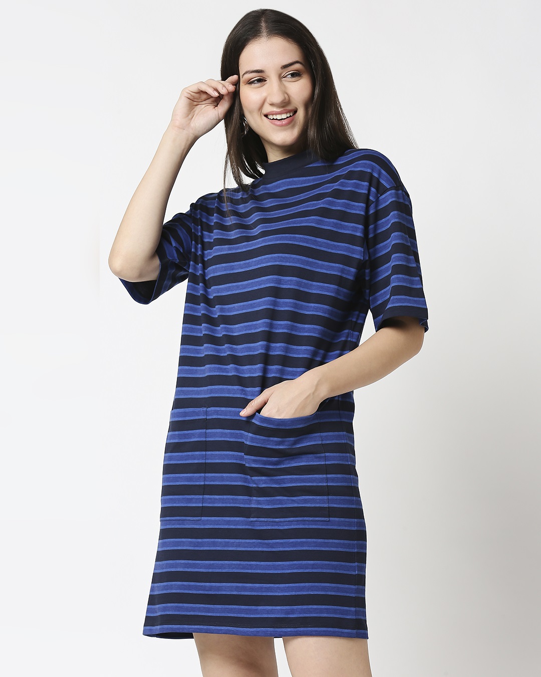 Shop Women's Striped Oversized Dress-Back